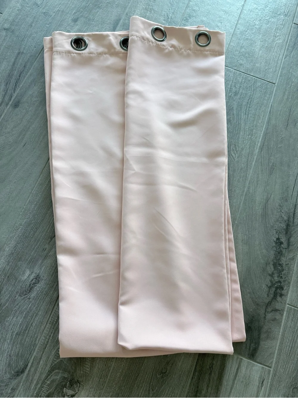 Blush Pink Curtain Panels with Silver Grommets 52” x 84” 2 panels